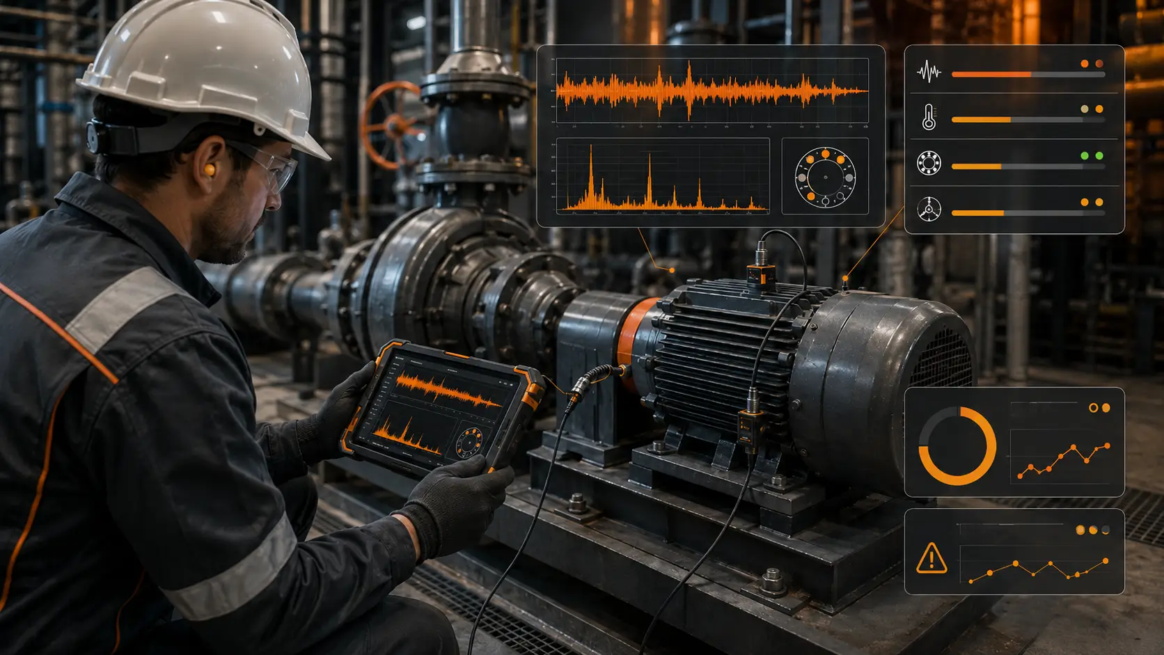 Serviço de análise de vibração industrial Serviço de análise de vibração em equipamentos industriais